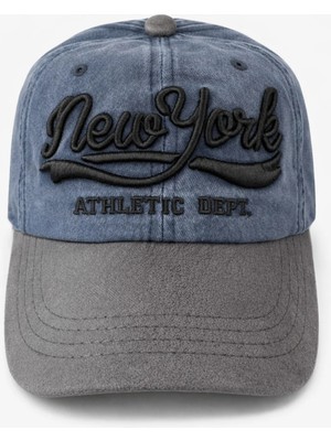 Soulistic Collection %100 Pamuk Siperlik Süet Detaylı New York Eskitme Vintage Şapka