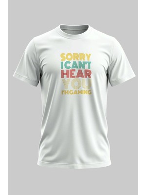 Buzagi Gamer Regular Kalıp Dijital Baskılı Beyaz Tişört