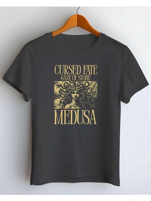 Buzagi Medusa Dijital Baskı Regular Kalıp Siyah Unisex Tişört