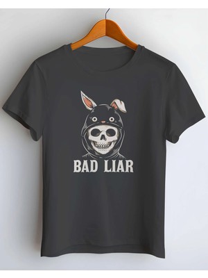 Buzagi Bad Liar Regular Kalıp Dijital Baskılı Siyah Tişört