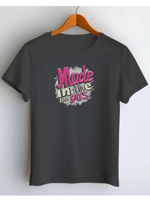 Buzagi Made In The 90S Dijital Baskı Regular Kalıp Unisex Siyah T-Shirt