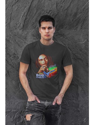 Buzagi Bob Marley Dijital Baskı Regular Unisex Tişört