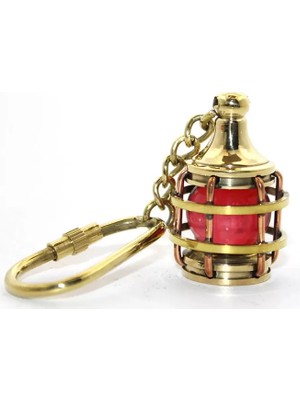 Marsilyan Pirinç Kırmızı Gaz Lambası Tasarımlı Anahtarlık