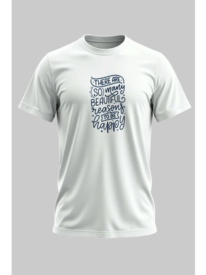 Buzagi Organik Pamuk Dijital Baskılı Regular Kalıp Beyaz Tişört