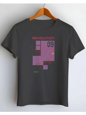 Buzagi Revolution Dijital Baskı Regular Kalıp Siyah Unisex Tişört