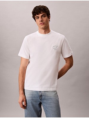 Calvin Klein Erkek 30S Jersey Easy Monogram Detaylı T-Shirt