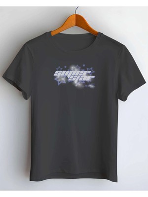 Buzagi Super Star Dijital Baskı Regular Kalıp Siyah Unisex Tişört