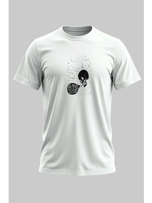 Buzagi Artık Gözyaşı Yok Kurukafa Regular Kalıp Dijital Baskılı Beyaz Tişört