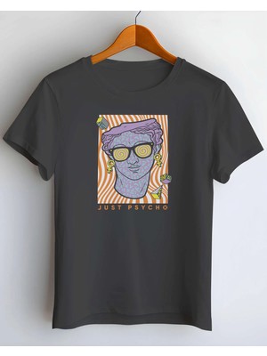 Buzagi Psycho Dijital Baskı Regular Kalıp Siyah Unisex Tişört