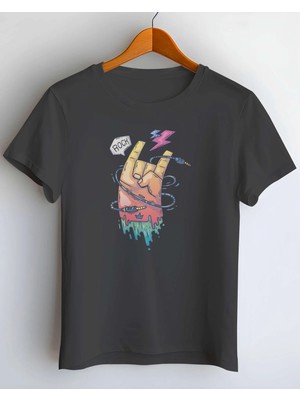 Buzagi Wish You Were Here Dijital Baskı Regular Kalıp Unisex Siyah Tişört