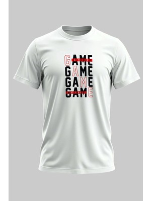 Buzagi Gamer Regular Kalıp Dijital Baskılı Beyaz Tişört