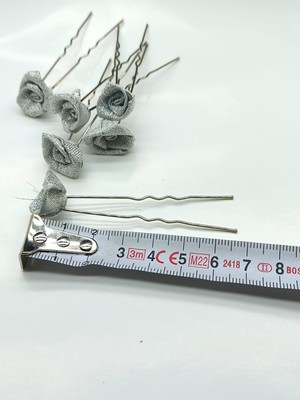 QF Gül Şekilli Frkete Topuz Tokası   6 Lı