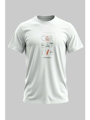 Buzagi Creative Dijital Baskı Regular Kalıp Unisex Beyaz T-Shirt