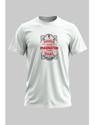 Buzagi Motivasyonel Renkli Regular Kalıp Dijital Baskılı Beyaz Tişört