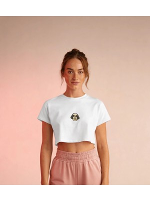 Muhtar Store Shih Tzu Minimal Göğüs Baskı Crop Tişört – Premium Köpek Ikon Tasarım