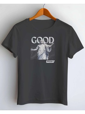 Buzagi Good Dijital Baskı Regular Kalıp Siyah Unisex Tişört