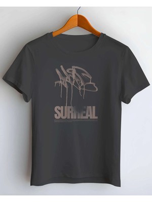 Buzagi Surreal Dijital Baskı Regular Kalıp Siyah Unisex Tişört