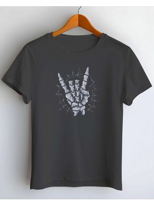 Buzagi Hard Rock Dijital Baskı Regular Kalıp Unisex Siyah T-Shirt