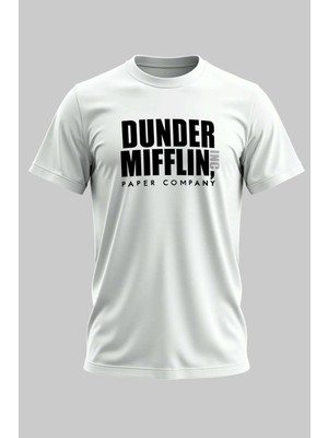Buzagi The Office Dunder Mifflin Regular Kalıp Dijital Baskılı Beyaz Tişört