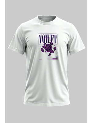 Buzagi Organik Pamuk Dijital Baskılı Regular Kalıp Beyaz Tişört