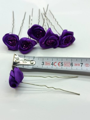 QF Gül Şekilli Frkete Topuz Tokası   6 Lı