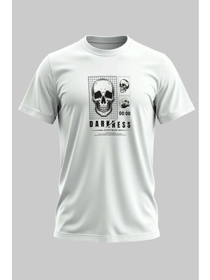 Buzagi Organik Pamuk Dijital Baskılı Regular Kalıp Beyaz Tişört