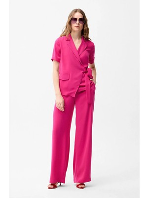 Love My Body Beli Lastikli Pantolon Fuşya 153L7821022
