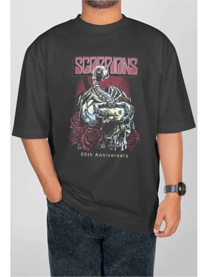 Buzagi Scorpions Dijital Baskı Oversize Unisex Tişört
