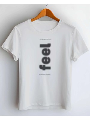 Buzagi Feel Dijital Baskı Regular Kalıp Beyaz Unisex Tişört