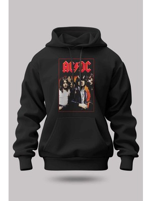 Buzagi Ac/dc Oversize Kapüşonlu Unisex Şardonlu Sweatshirt