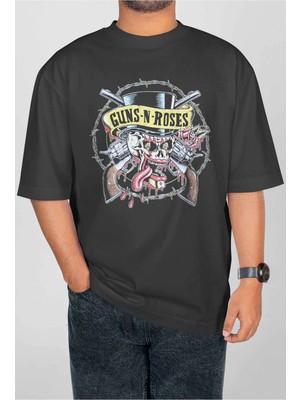 Buzagi Guns'n Roses Dijital Baskı Oversize Unisex Tişört