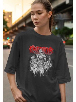 Buzagi Kreator Dijital Baskı Oversize Unisex Tişört
