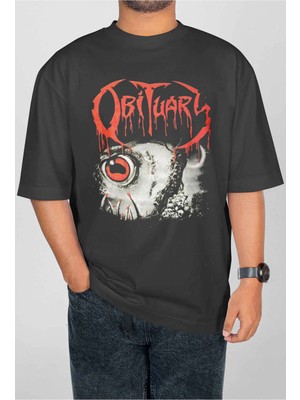 Buzagi Obituary Dijital Baskı Oversize Unisex Tişört