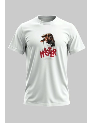 Buzagi The Master Dijital Baskı Regular Kalıp Unisex Beyaz T-Shirt