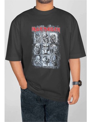 Buzagi Iron Maiden Dijital Baskı Oversize Unisex Tişört