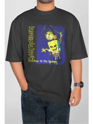 Buzagi Iron Maiden Dijital Baskı Oversize Unisex Tişört