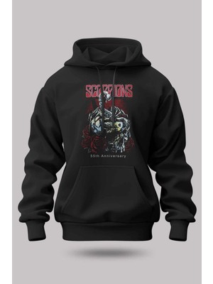 Buzagi Scorpions Oversize Kapüşonlu Unisex Şardonlu Sweatshirt