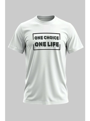 Buzagi One Choice Dijital Baskı Regular Kalıp Unisex Beyaz T-Shirt