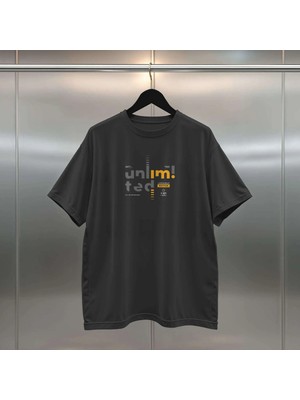 Buzagi Unlimited Dijital Baskı Oversize Unisex Siyah T-Shirt