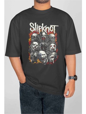 Buzagi Slipknot Dijital Baskı Oversize Unisex Tişört