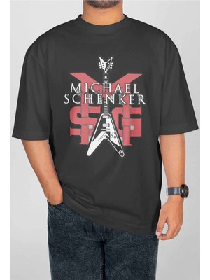 Buzagi Michael Schenker Dijital Baskı Oversize Unisex Tişört