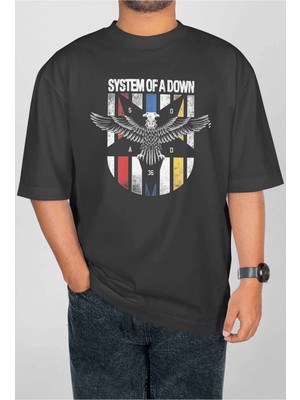 Buzagi System Of A Down Dijital Baskı Oversize Unisex Tişört