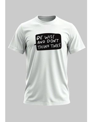 Buzagi Be Wise Dijital Baskı Regular Kalıp Unisex Beyaz T-Shirt