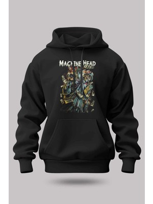 Buzagi Machine Head Oversize Kapüşonlu Unisex Şardonlu Sweatshirt