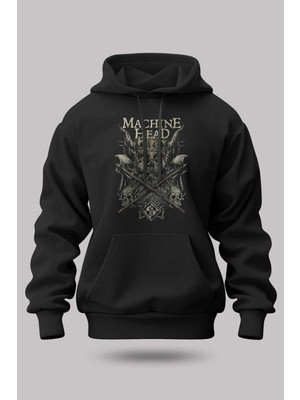 Buzagi Machine Head Oversize Kapüşonlu Unisex Şardonlu Sweatshirt
