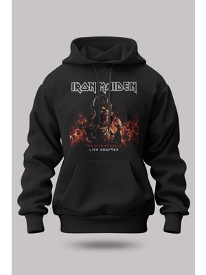 Buzagi Iron Maiden Oversize Kapüşonlu Unisex Şardonlu Sweatshirt
