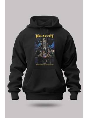 Buzagi Megadeth Oversize Kapüşonlu Unisex Şardonlu Sweatshirt