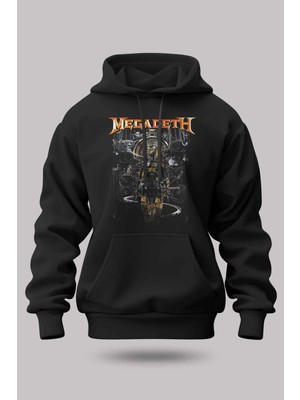Buzagi Megadeth Oversize Kapüşonlu Unisex Şardonlu Sweatshirt