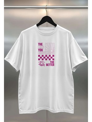 Buzagi The Better Dijital Baskı Oversize Beyaz Unisex Tişört