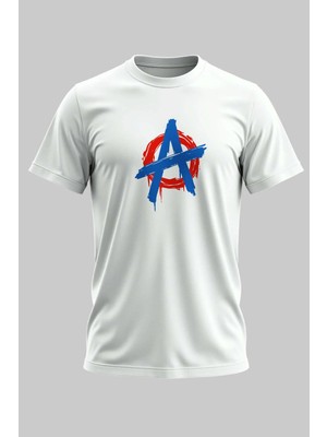 Buzagi Anarchy Dijital Baskı Regular Kalıp Beyaz Unisex Tişört